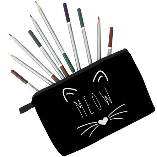 Livel lhood Women Travel Bag Black Cat Pattern Printed Cosmetic Bag Makeup Bag Small Pouch Gift for Women hz7501