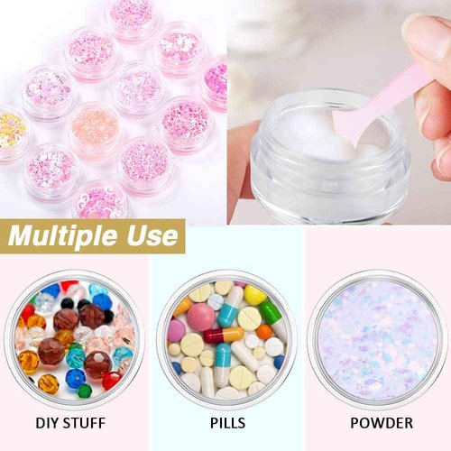 20 ml Containers Bulk 0.7 oz Round Pot Jars 120PCS Sample Containers Lip Scrub Containers Mini Plastic Cosmetic Containers with Lid for Lip Scrub, Body Butters, Cream, Slime, Craft Storage