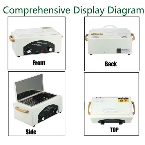 GoLashFun 1.5L Autoclave Sterilizers,High Temperature Nail Tool Sterilizer Metal Tool Cleaning Box,Sanitizing Box for Nail Tools with Timer Dry Heat Sterilizer Cabinet Equipment