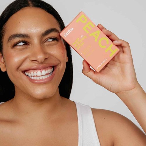 Zimba Teeth Whitening Strips for Teeth Sensitive, White Strips for Teeth Whitening, Teeth Whitener Stain Remover 28 White Strips Included Per Pack, 2 Pack (14 Day Treatment), Mint and Peach