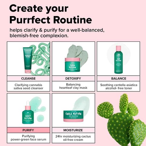 I DEW CARE Juicy Kitten | Purifying Power-Green Face Serum with Niacinamide | Korean Skin Care, Vegan, Cruelty-free, Paraben-free | Gifts For Mom and Women