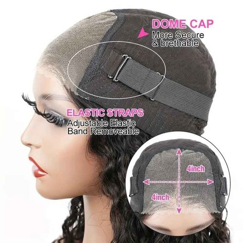 Pixie Cut Wig Human Hair 8 Inch Chocolate Brown Human Hair Wigs For Black Women Short Curly Glueless Wigs Human Hair Pre Plucked Pre Cut 4x4 Lace Closure Wear and Go Glueless Wigs (Brown, 8 inche)