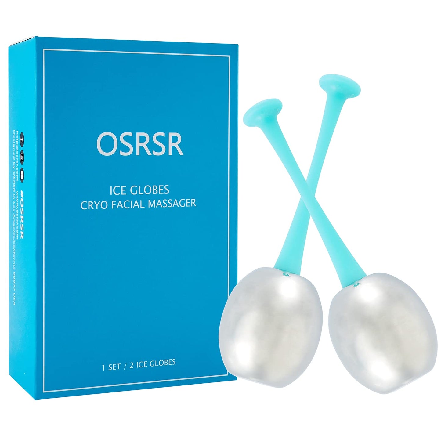 OSRSR Ice Globes Cryo Sticks Facial Massage Tools, Skin Care Unbreakable Stainless Steel Beauty Cold Roller for Face Eyes & Neck, Gifts for Women Mom Wife Girlfriend