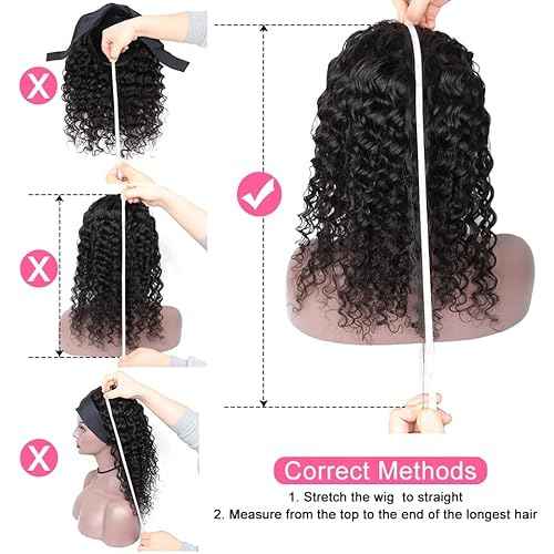 Headband Wig Human Hair Deep Wave Wigs 24 inch Brazilian Human Hair Headband Wigs for Black Women Glueless Non Lace Front Wig Machine Made Curly Deep Wave Headband Wig 150% Density Natural Color