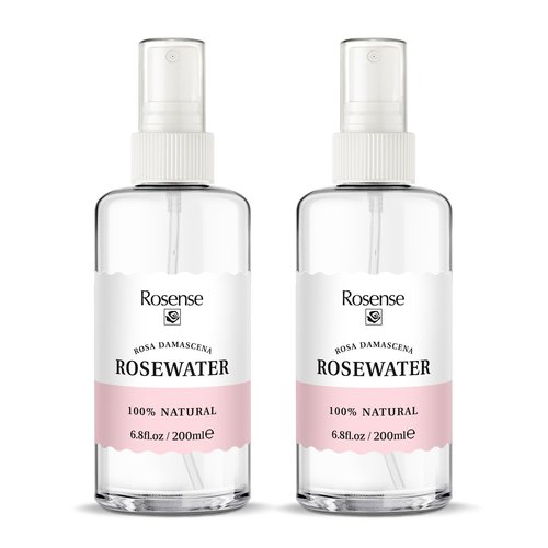 Rosense Rosewater Hydrating Facial Toner/Rose Water Face Mist (6.8 Oz) 2-Pack
