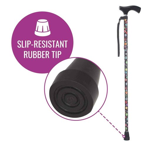 Switch Sticks Walking Cane for Men or Women, Foldable and Adjustable from 32-37 Inches, FSA and HSA Eligible, Bubbles