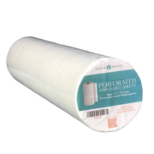 White Disposable Non-Woven Bed Cover ROLL Perforated Massage Table Sheets Wax Facial Chair