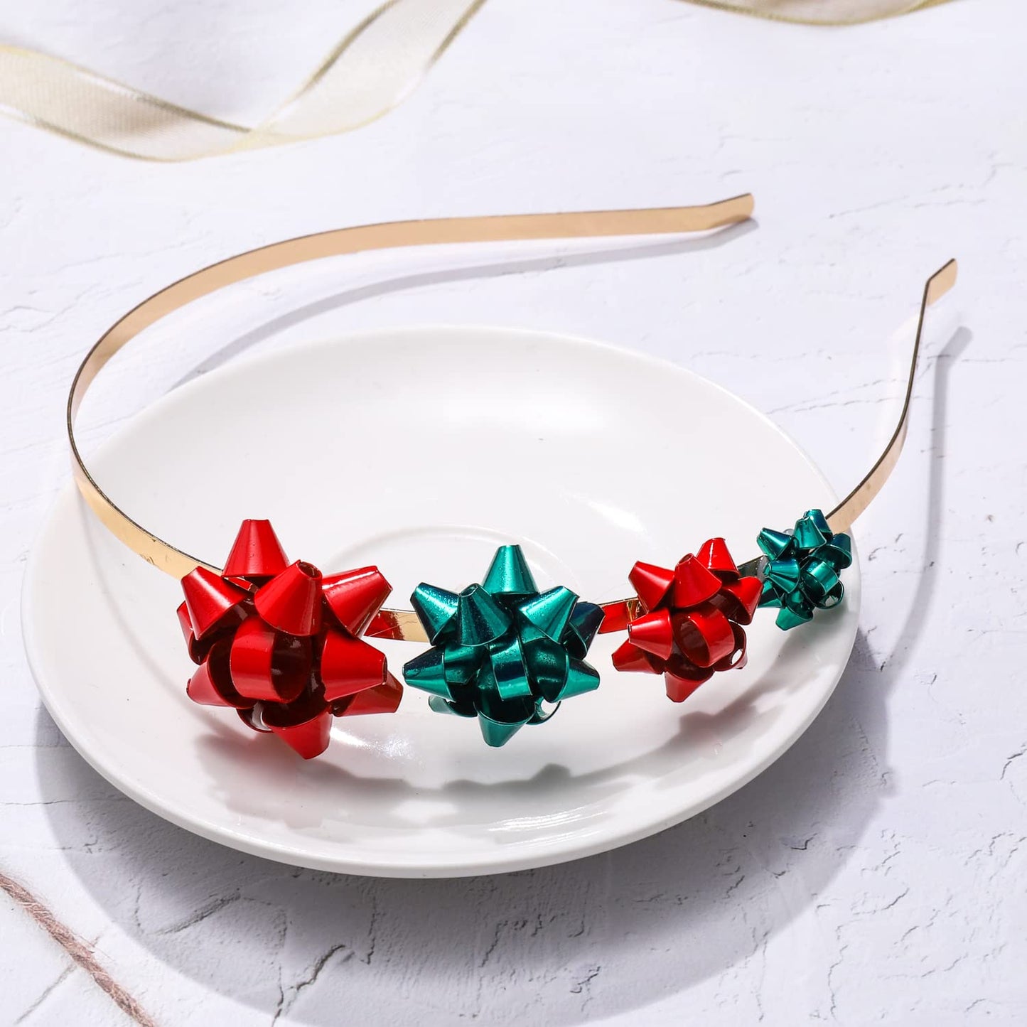 HEIDKRUEGER Christmas Headbands New Year Headband Christmas Bells Hairbands for Women Holiday Hair Hoop (Christmas A)