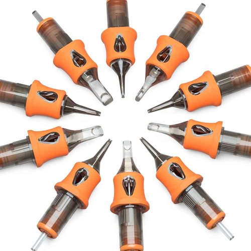 BEZTAT Ultra Premium Professional Tattoo Needles Cartridge w/Grip & Machine Covers Sleeves #12 Curved Magnum 20 Pack (1215CM)