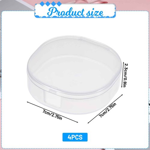 QfwdfcTrenz 4Pcs Plastic Cotton Square Holder Cosmetic Cotton Pads Holder Travel Portable Travel and Sealed for Makeup Remover Cottons Ball, White