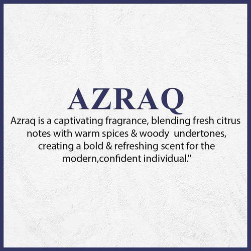 ARIF Azraq Perfumes – Fruity & Fresh Eau de Parfum for Men – Pear, Lavender, Lotus, Cinnamon, Black Vanilla Husk & Amber – Long-Lasting Fragrance – 3.4 oz