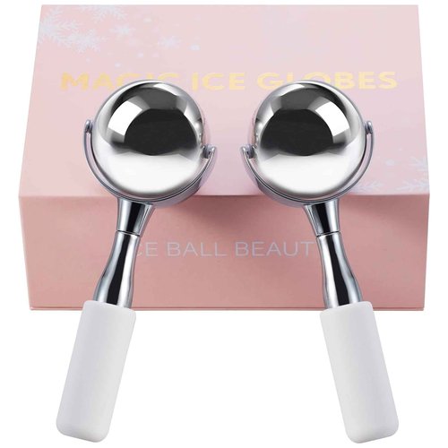 Cryo Sticks for Face-360 Rotating Unbreakable Steel Ice Globes, Cold Massage Roller Ball -Facial Skin Care Tools for Women, Ice Globes for Face and Eyes-Face Ice Roller-Ice Roller for Face