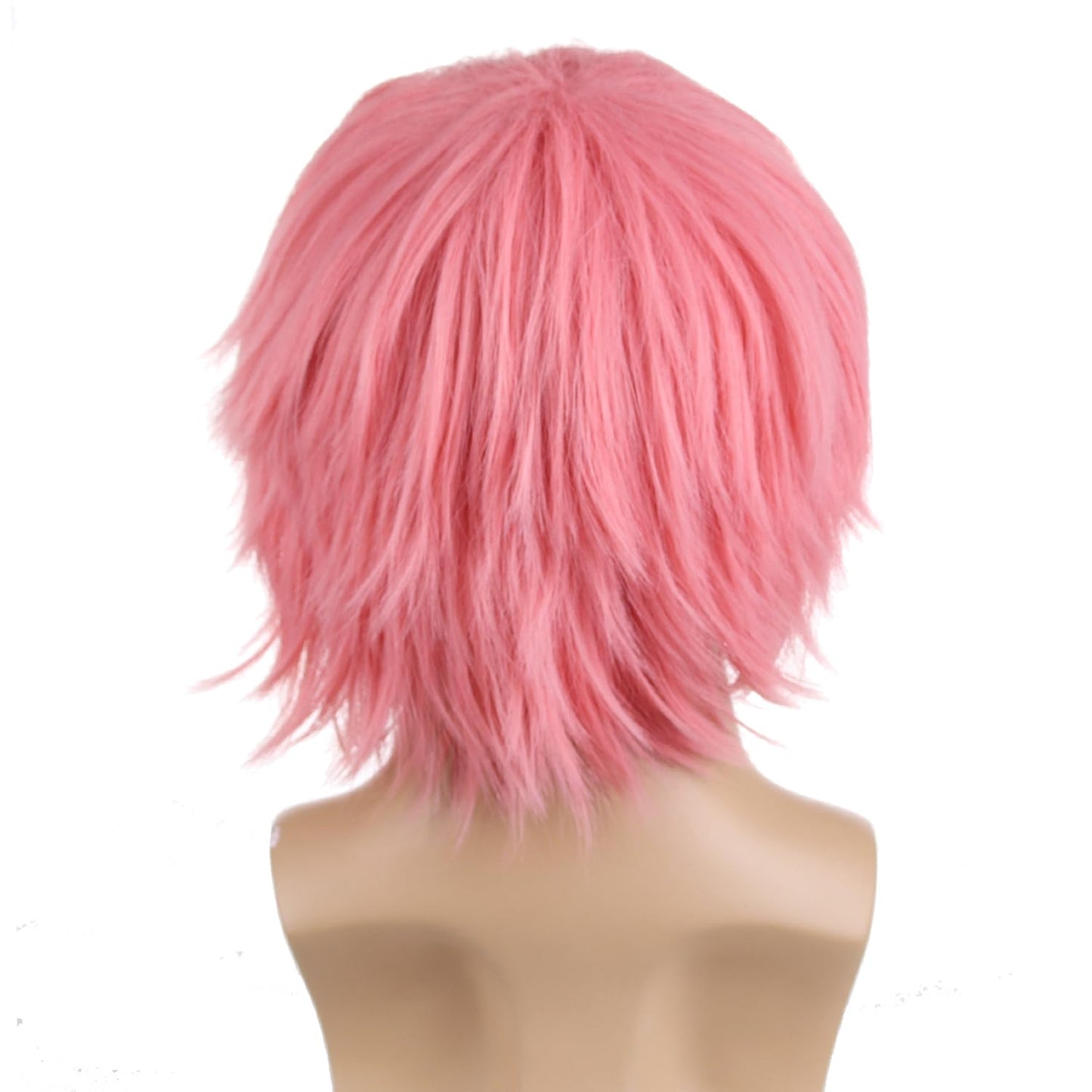 RightOn 12 Inches Pink Wig Short Pink Wig for Men and Women Pink Wigs for Cosplay Party Halloween