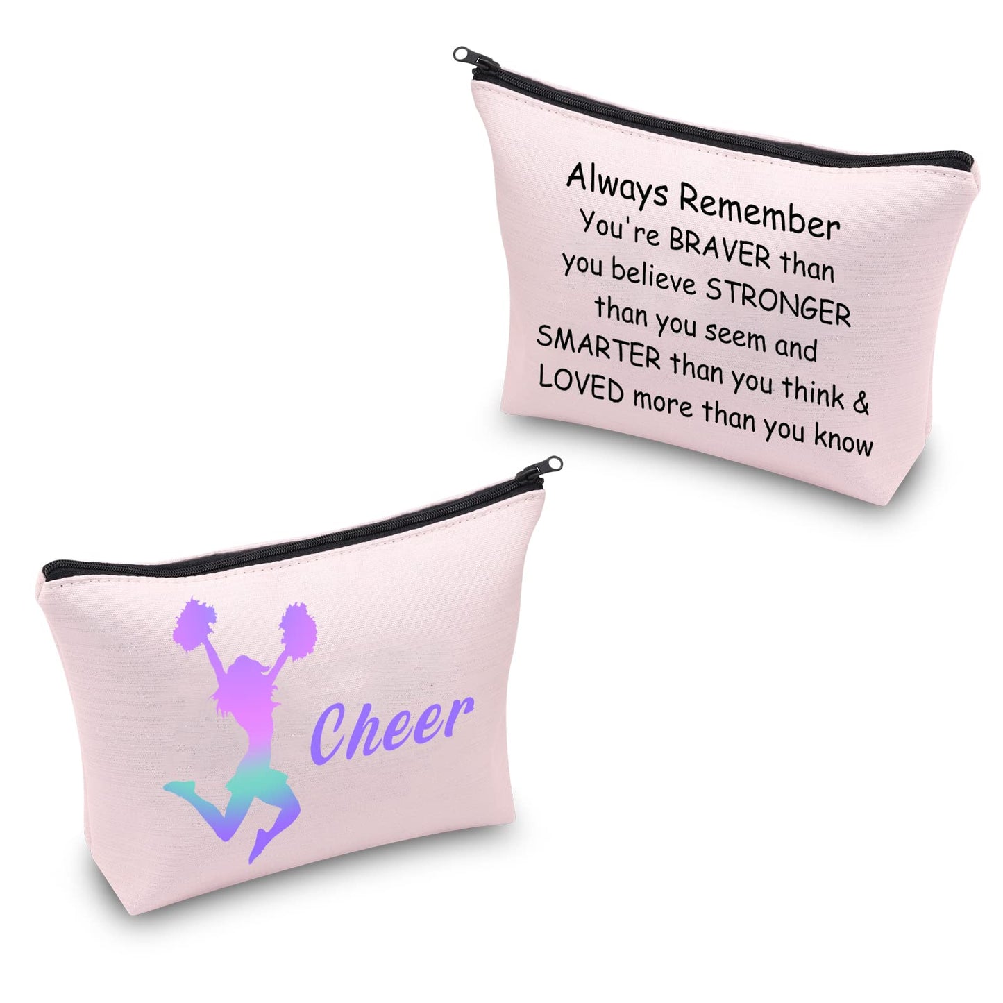 CMNIM Cheer Gifts Cosmetic Bag Cheerleading Gifts Cheerleaders Makeup Bags Cheer Lover Gifts (Love Cheer Makeup Bag)