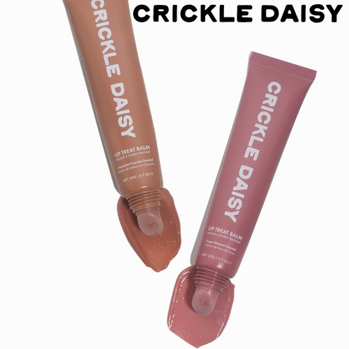 Crickle Daisy Lip Treat Balm - Hydrating & Nourishing Lip Balm with Avocado, Olive, and Coconut Oils - Softening Lip Moisturizer & Protection for Very Dry Lips - 1x Sugar Blossom & 1x Chocolate, 0.7oz