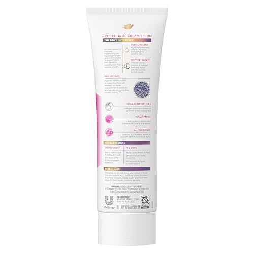Dove Cream Serum Pro-Retinol + Firming for Elasticity and Firmness, with Collagen Peptides, Niacinamide and Antioxidants Lotion, 8 oz