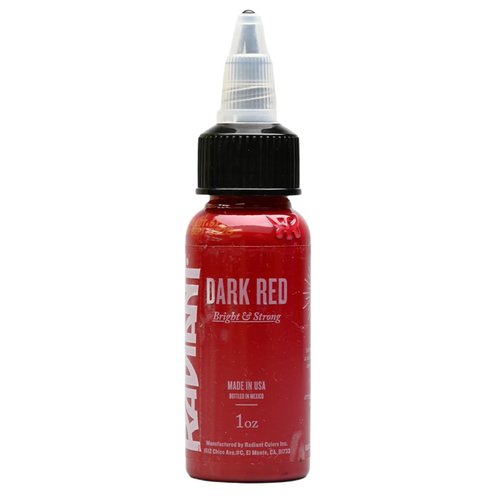 Radiant Colors Dark Red Tattoo Ink 1oz Bold Pigment Professional Quality Smooth Flow Long Lasting Formula