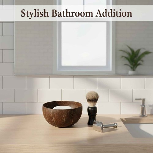 Natural Coconut Shell Shaving Soap Bowl – Handcrafted Shaving Mug & Cup for Men, Naturally Odor-Free, Lightweight, Built for Durability, Perfect for Bowl Shaving & Wet Shave