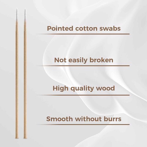 2200Pcs Pointed Cotton Swabs in Storage Box - Precision Microblading Cotton Swabs with Wooden Sticks for Makeup, Cleaning Nail Polish, Eyebrow, Tattoo Permanent Supplies, Craft