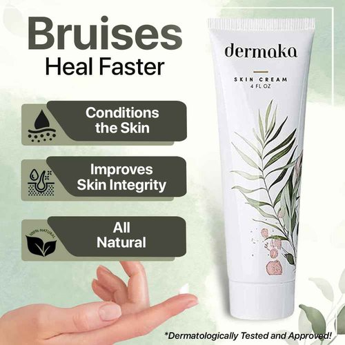 Dermaka All-Natural Arnica Skin Cream 4 oz – Dermatologist Tested Formula for Bruising, Swelling & Dryness – Enriched with Chamomile, Green Tea & Vitamins A & E – Smooth, Non-Greasy Texture