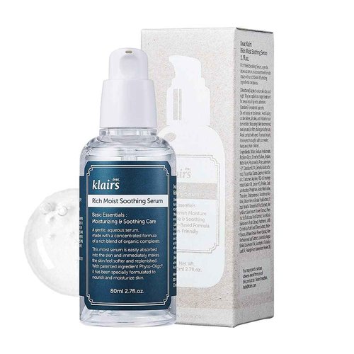 DearKlairs Rich Moist Soothing Serum- Instant absorption, Non-greasy, Hydrating, Cooling, Basic Skincare, Unscented, Renewal 2.7 Fl Oz