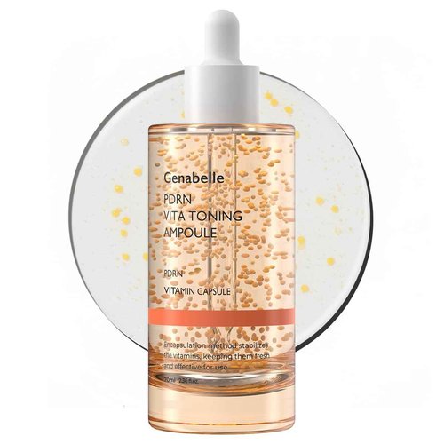 PDRN Vita Toning Ampoule JUMBO SIZE - Lightweight Glass Skin & Toning Ampoule with Vitamin B, C, E, PDRN, Serum for Blemishes, Fine Lines and Rough Skin Texture, 2.36 fl oz