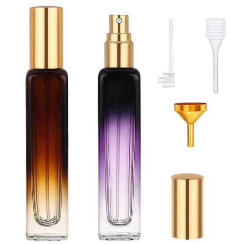 Segbeauty 0.5oz Mini Perfume Atomizer, 2pcs Empty Glass Perfume Spray Bottles, 15ml Refillable Travel Bottle for Fragrance, Cologne Atomizer Sprayer with Refill Tool, Cologne Sprayer Bottle
