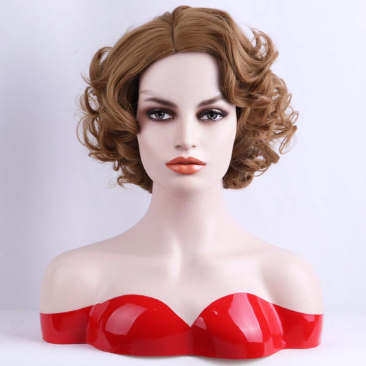 BERON Strawberry Blonde Wigs Short Strawberry Blonde Curly Wigs for Women Big Wavy 80s Flip Wigs Cosplay Costume Party Halloween Synthetic Strawberry Blonde Hair Natural Mommy Wigs with Wig Cap