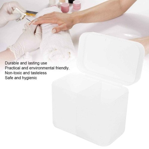 2 Grids Nail Storage Box Nail Polish Remover Pad Storage Container Cosmetic Storage Box Organizer Holder Cotton Film Box for Nail Tools, Cosmetics And Crafts Storage Boxes(Transparent)