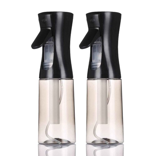 ESSKAM Hair Spray Bottles, Continuous Spray Bottle Fine Water Mist Spray Bottles for Hair, 2-Pack 6.8 OZ (200 ML) Mister Spray Bottle for Cleaning,Plants,Barbers,Black