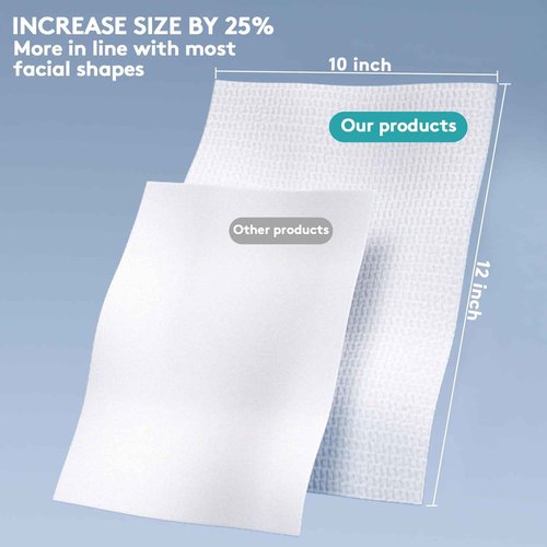 RGBB Clean Face Towels 10"×12", Disposable, Ultra-Absorbent, Hypoallergenic & Soft Makeup Remover Dry Wipes, Pamper Your Face, Hygienic Towelettes, for All Skin Types（200 Count）