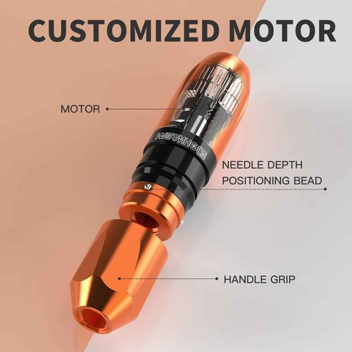 Tattoo Gun Kit, Wormhole Tattoo Kit Wireless Tattoo Machine Kit with 1,500 mAh Capacity Wireless Power Supply Digital LED Display Tattoo Pen Kit WTK257