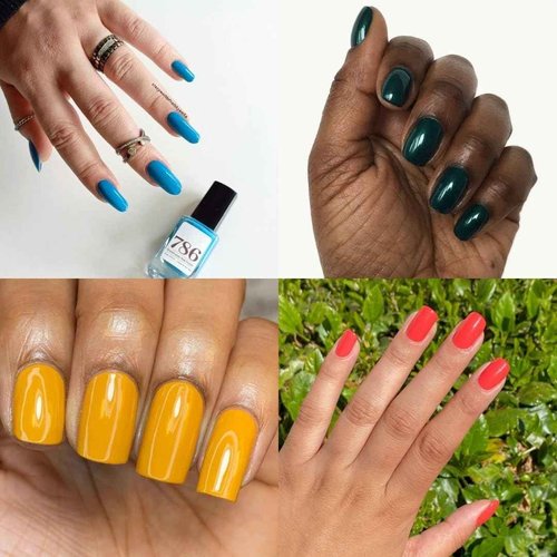 786 Cosmetics 4 Pieces Set: (Coastal Dreams) Breathable, Vegan, Cruelty-Free, Halal, Fast-Drying Nail Polish