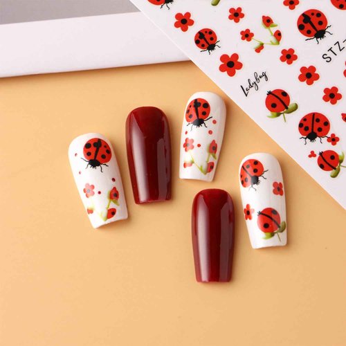 6 Sheets Cartoon Animal Nail Stickers Decals Cute Butterfly Ant Nail Art Stickers Self-Adhesive Designs Ladybug Nail Art Decals for Women DIY Nails Decorations