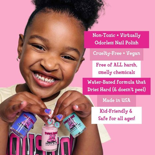 Piggy Paint | 100% Non-Toxic Girls Nail Polish | Safe, Cruelty-free, Vegan, & Low Odor for Kids | Happy Girl (6 Polish Set)