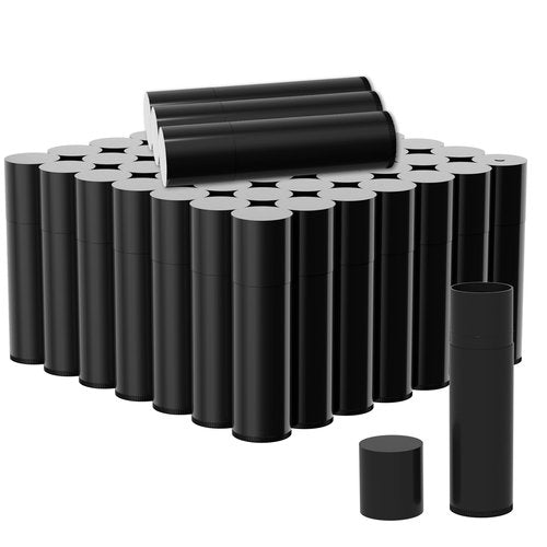 Zenihol Empty Lip Balm Tubes for DIY Lipstick with Leak-proof Caps, 100-Pack Lip Balm Containers BPA Free, Black