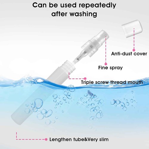 cobee Mini Portable Spray Bottles, Refillable Perfume Bottles Travel Size Small Sample Empty Bottle Containers Travel Outings Spray Boxes Dispensers for Perfume Makeup Remover(5 Packs, 8ml/0.27 oz)