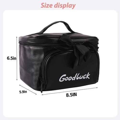 lllyan Travel Makeup Bag for Women, Large Capacity Makeup Portable Storage Bag, Flat Open Waterproof Storage, Toilet Bag Stand up Independent Compartment for Easy Access