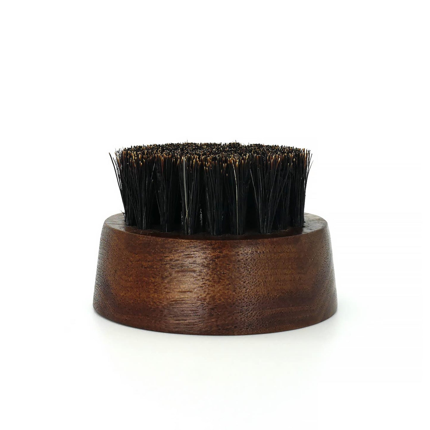 Menesia Boar Bristle Hair Beard Brush for Men, Small and Round Black Walnut Wood Beard Brush, Pocket Travel Men's Wooden Mustache Brush (Skull)