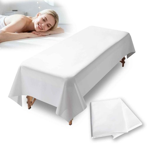 87"x51" Massage Table Sheets, Waterproof PVC Massage Table Cover, Reusable Wax Mat Pad Oilproof Lash Bed Cover, Massage Bed Cover Waxing Mat for Beauty Salon, SPA, Lash Extension, Tattoo (White 2pcs)