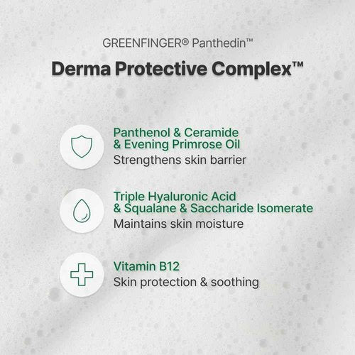 GREEN FINGER Panthedin Top to Toe Wash & Shampoo 7.8 Fl Oz, Skin Barrier Repair with Ceramide Body Wash, Moisturizing Skin with Hyaluronic acid, Hypoallergenic for Sensitive Itch Skin, Korean Skincare