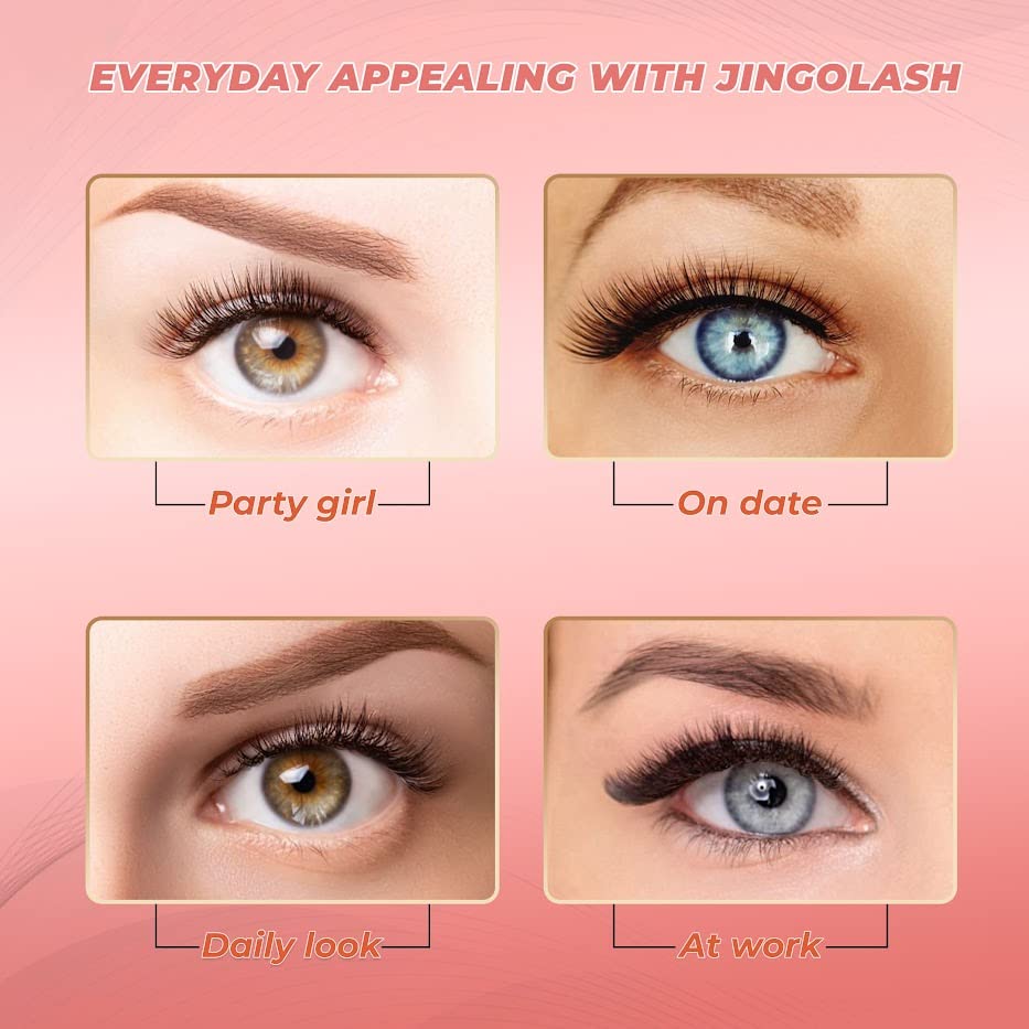 JINKGOLASH 500 Eyelash Extension Promade 4D to 16D Not Premade, Ultra Lash Fans 0.03/0.05/0.07mm Thickness, C D Curl Lashes, 8 - 16mm Length for Easy Volume Individual Eyelash Extensions Clusters DIY(10D-0.05-C (16mm))