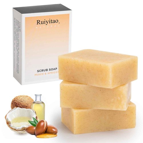 Cold process soap, 10.6oz Pack of 3 suitable for the body and face,Handmade bath soap deeply cleanses, smooths, with moisturizing and brightening effects, suitable for all skin types,Made in Italy