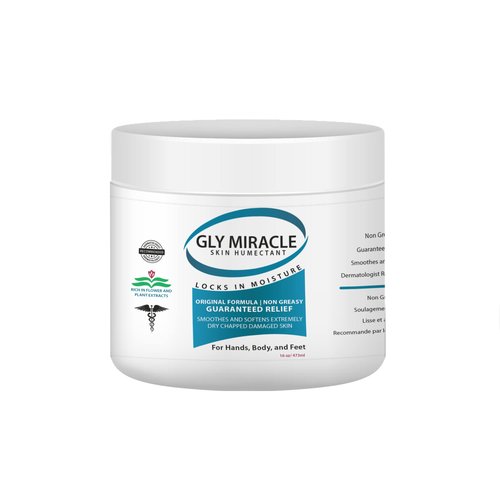 GLY MIRACLE Moisturizing Body Cream, 16 oz Jar - Non-Greasy Skin Humectant for Extremely Dry Skin, Hands, Body, and Feet, Light, Fresh Scent with Pure Glycerin for Nourishing Hydration