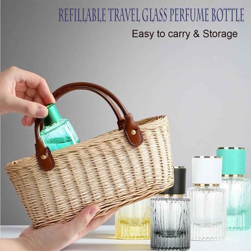 PLINNILUY 6 Pcs 30ml/1oz Empty Perfume Spray Bottles, Refillable Perfume Spray Bottles, Glass Fine Mist Atomizers, Gradient Color Travel Fragrance Containers for Perfume and Cologne(F)