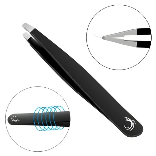 4PC Professional Tweezers Set for Men&Women–Premium Stainless Steel Precision Tweezers for Women Facial Hair Removal,Eyebrow Shaping,Ingrown Hair Extraction,Splinter&Fine Hair Grooming (BLACK)
