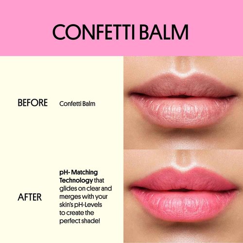Winky Lux Lavender Glitter Confetti Balm & Rosé Glimmer Balm Duo – Nourishing pH Lip Balms with Color Changing Pink Tint, Hydrating Formula Softens Lips