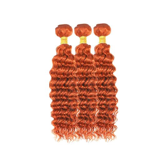Ginger Bundles 350 Deep Wave Bundles Orange Human Hair Bundle 8 10 12 inch Ginger Orange Human Hair Bundle