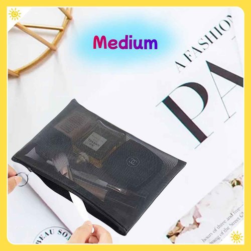 5-Pack Small Mesh Makeup Bag with Zipper for Purse, Diaper Bag Organizing Pouches, Purse Organizer Pouches for Travel Toiletry Bag