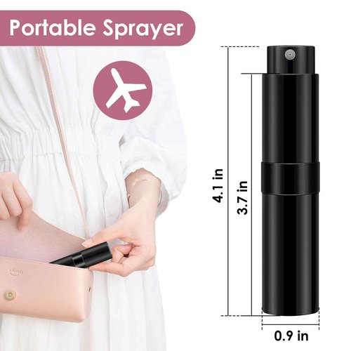 Saiveina 8ml Travel Perfume Atomizer Bottles Refillable, Mini Atomizer Sprayer for Perfume, Empty Travel Cologne Bottle Pocket Perfume Dispenser(4 Pack)